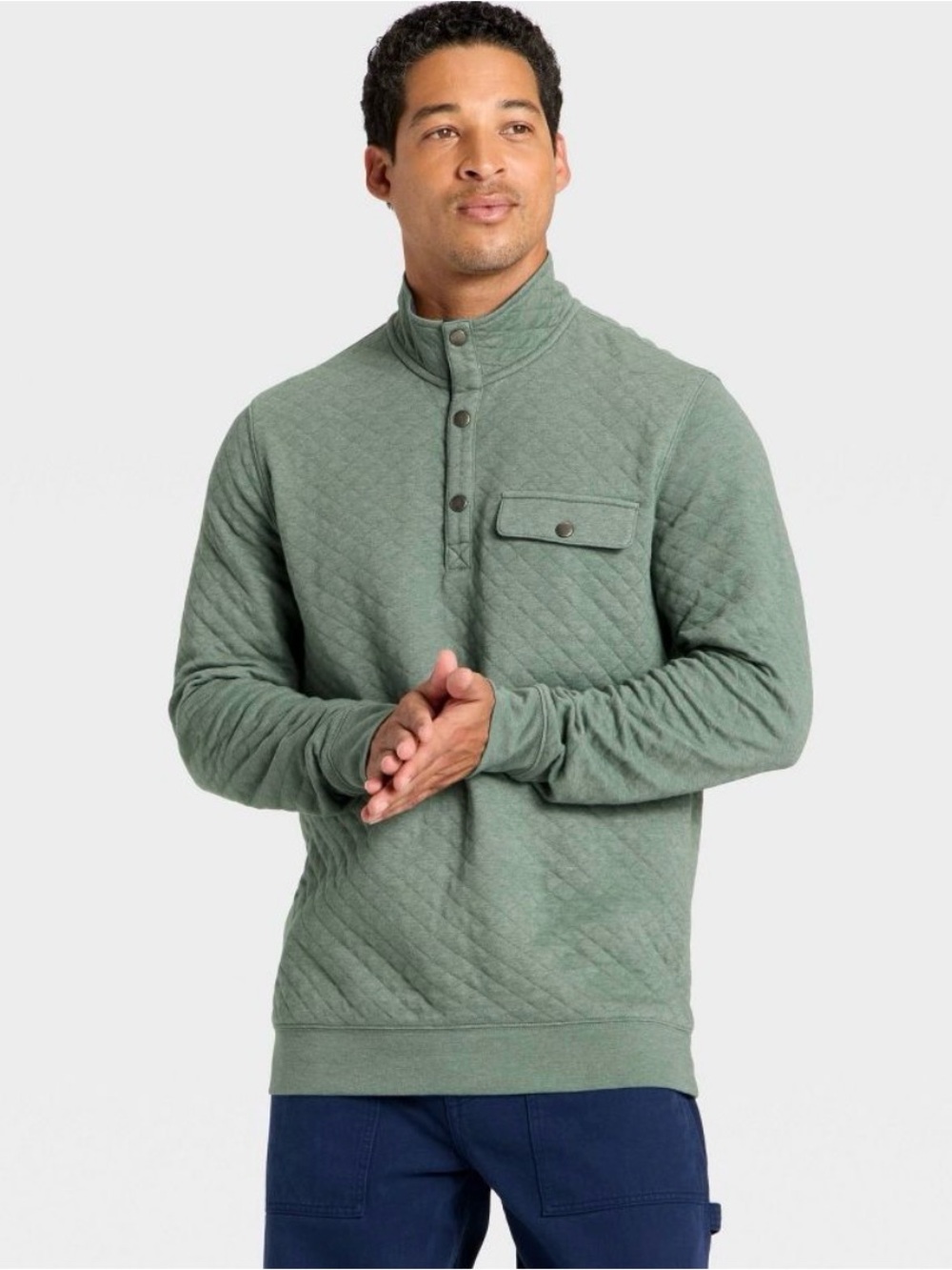 NWT Goodfellow & Co Quilted Quarter Snap Pullover Sweater